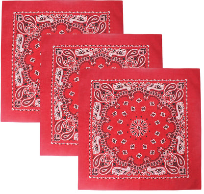 Trainmen Paisley 27" Jumbo Military Bandana Head Scarf Do-rag 100% Cotton Bandanna Face Cover 3-Pack