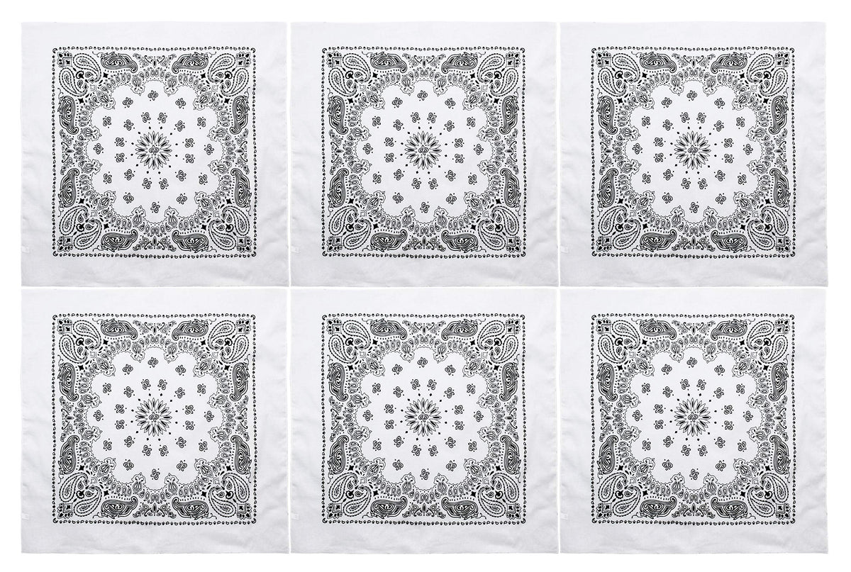 Trainmen Paisley 27" Jumbo Military Bandana Head Scarf Do-rag 100% Cotton Bandanna Face Cover 6-Pack