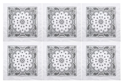 Trainmen Paisley 27" Jumbo Military Bandana Head Scarf Do-rag 100% Cotton Bandanna Face Cover 6-Pack