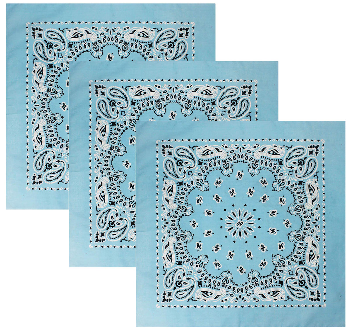 Trainmen Paisley 27" Jumbo Military Bandana Head Scarf Do-rag 100% Cotton Bandanna Face Cover 3-Pack