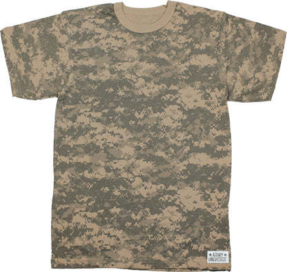 Tactical Camouflage T-Shirt Army Fashion Color Camo Military Crewneck Short Sleeve Top Tee Shirt