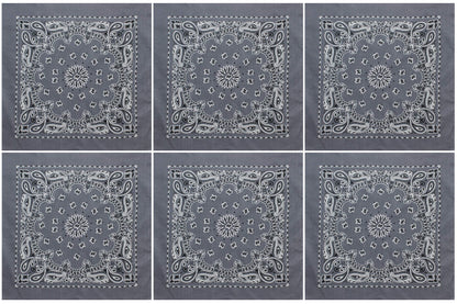 Trainmen Paisley 27" Jumbo Military Bandana Head Scarf Do-rag 100% Cotton Bandanna Face Cover 6-Pack