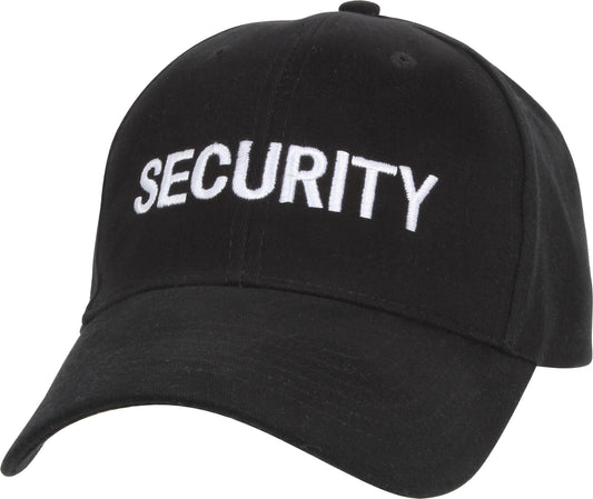 Black - SECURITY Baseball Cap, Law Enforcement Hat, Adjustable, Brushed Cotton