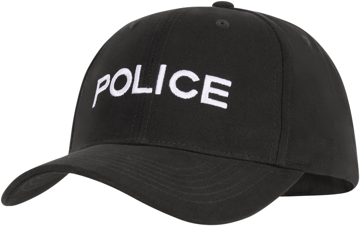 Black - POLICE Baseball Cap, Law Enforcement Hat, Adjustable, Brushed Cotton