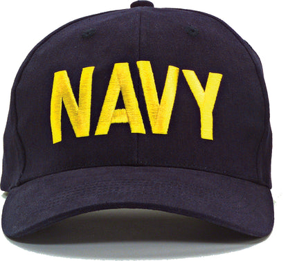 Navy Blue - NAVY Adjustable Cap with Gold Lettering