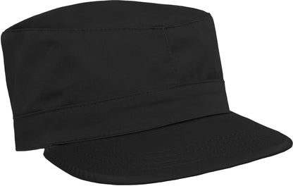 Black Military Fatigue Cap Polyester Cotton Fitted Hat