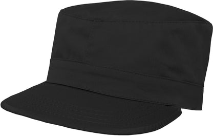 Black Military Fatigue Cap Polyester Cotton Fitted Hat