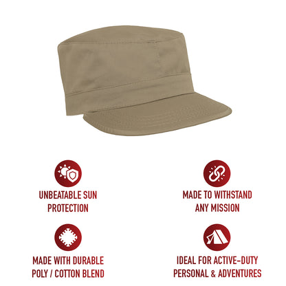 Khaki - Military Fatigue Cap - Polyester Cotton