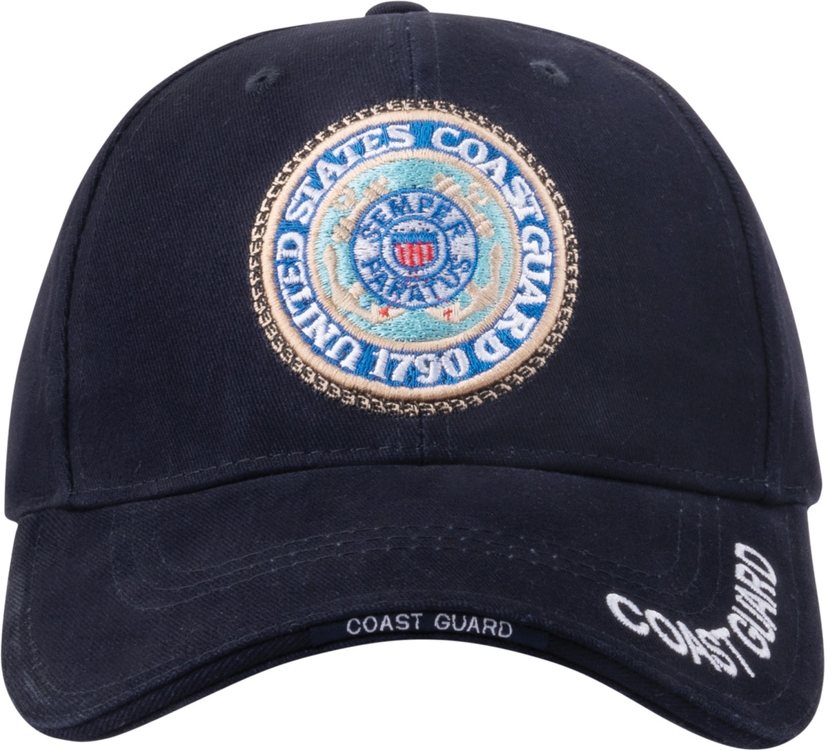 Navy Blue - US COAST GUARD Deluxe Adjustable Cap with Emblem