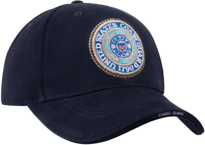 Navy Blue - US COAST GUARD Deluxe Adjustable Cap with Emblem