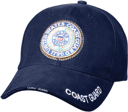 Navy Blue - US COAST GUARD Deluxe Adjustable Cap with Emblem