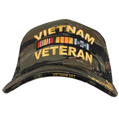 Tiger Stripe Camouflage - Deluxe VIETNAM VETERAN Baseball Cap - Brushed Cotton - Adjustable