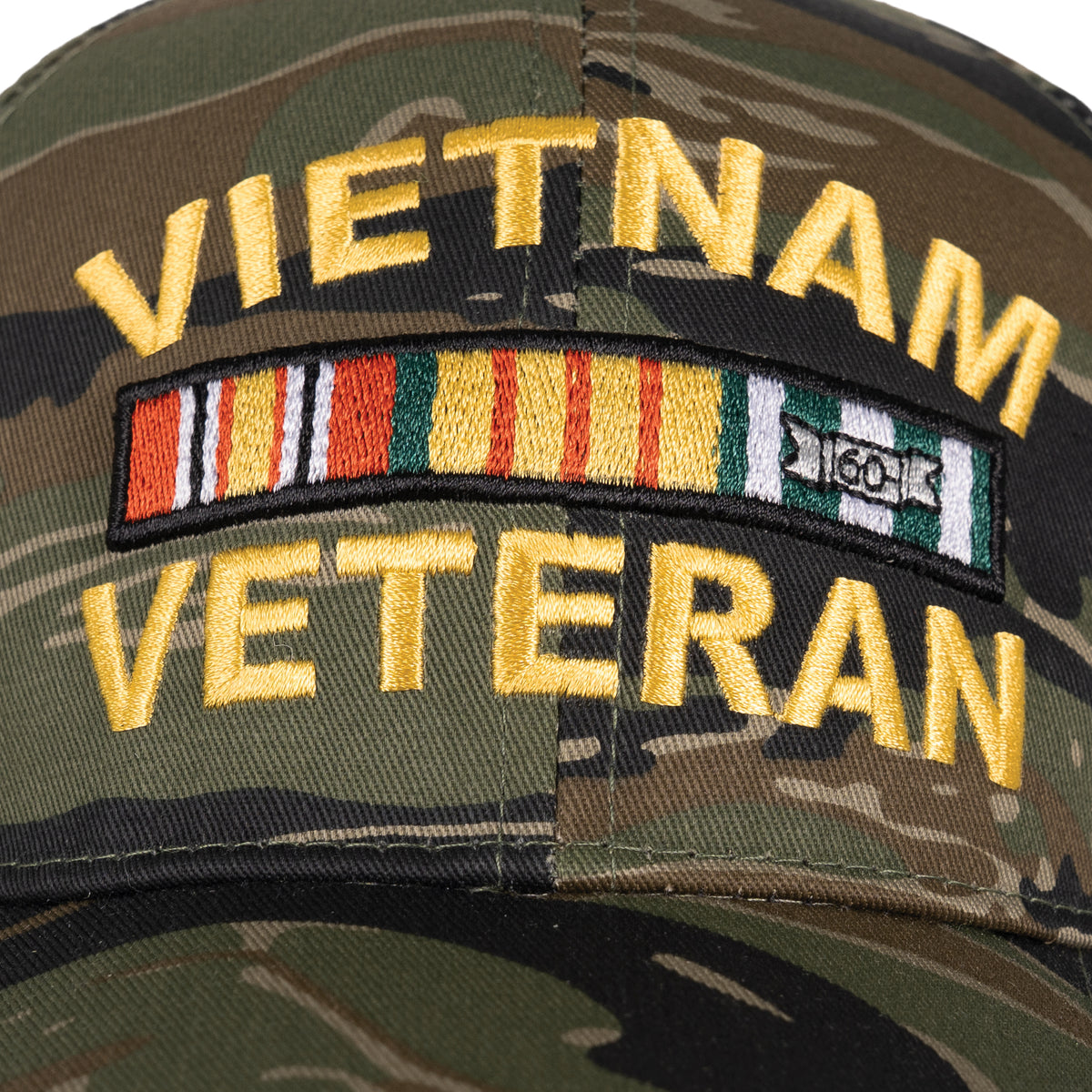 Tiger Stripe Camouflage - Deluxe VIETNAM VETERAN Baseball Cap - Brushed Cotton - Adjustable