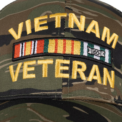 Tiger Stripe Camouflage - Deluxe VIETNAM VETERAN Baseball Cap - Brushed Cotton - Adjustable