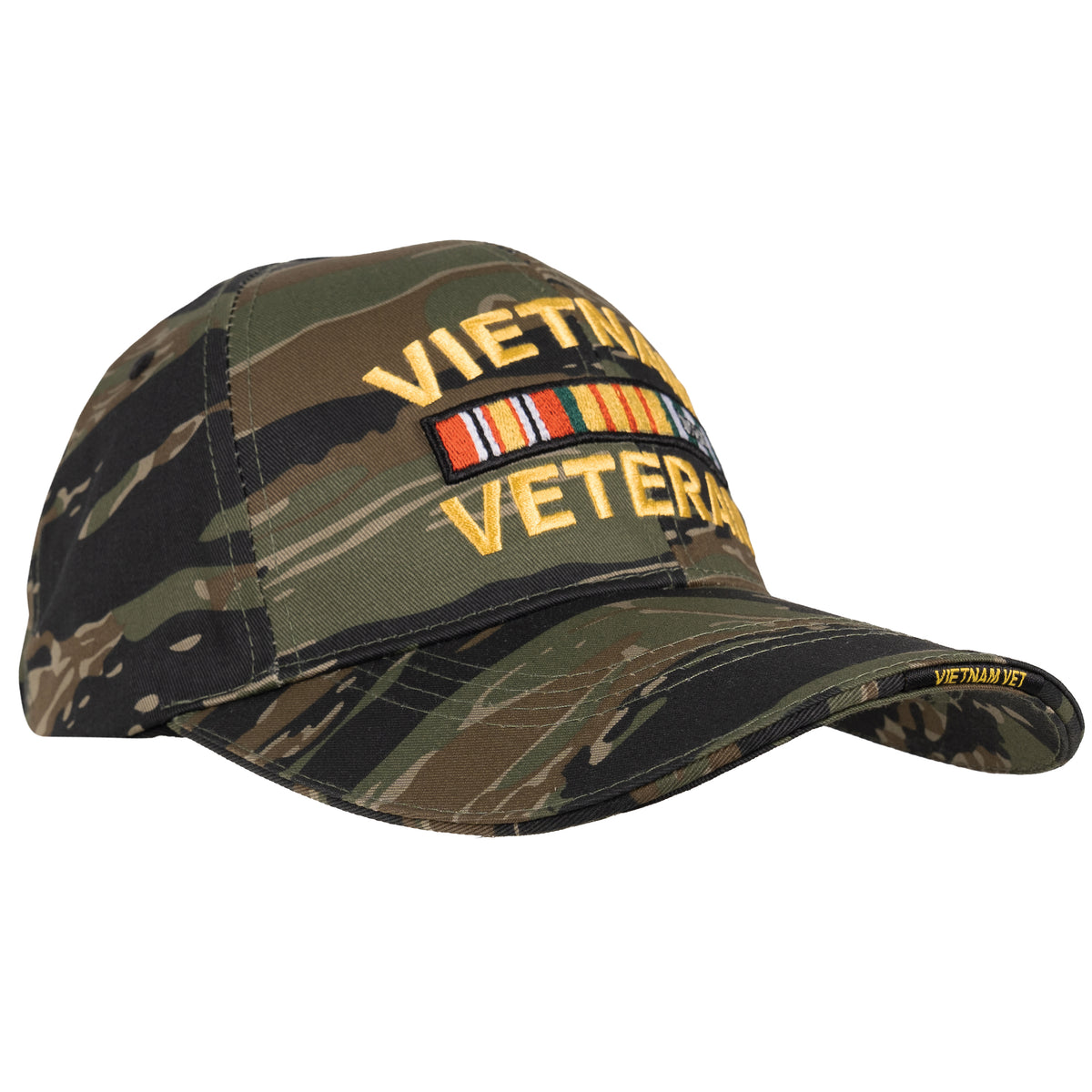 Tiger Stripe Camouflage - Deluxe VIETNAM VETERAN Baseball Cap - Brushed Cotton - Adjustable