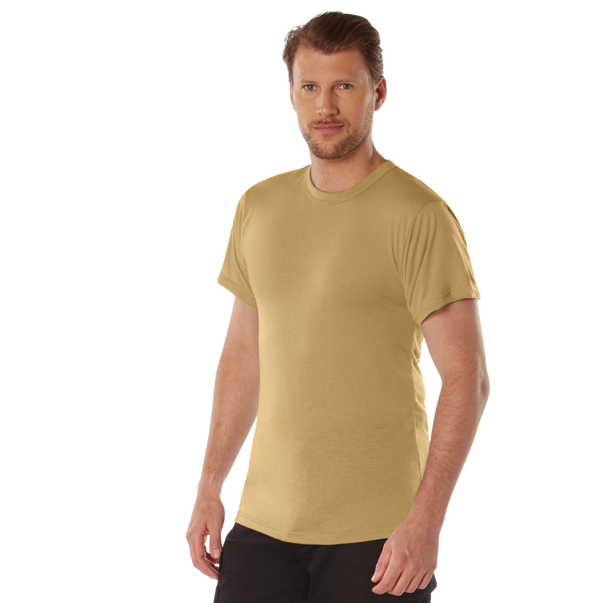 Brown Moisture Wicking Polyester Short Sleeve T-Shirt