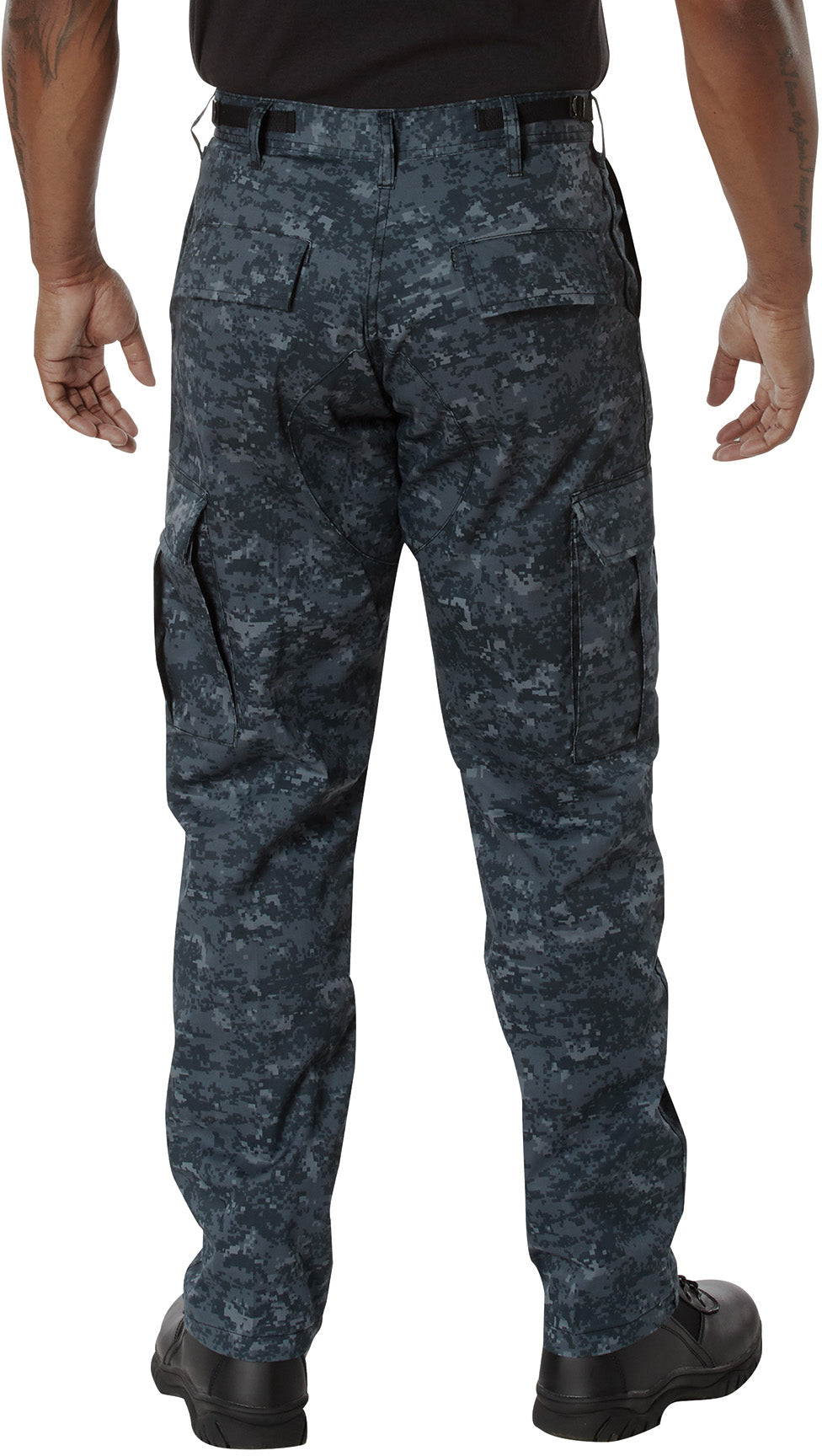 Midnight Digital Camouflage - Tactical BDU Pants Cargo Fatigues - Poly/Cotton Twill - Button Fly
