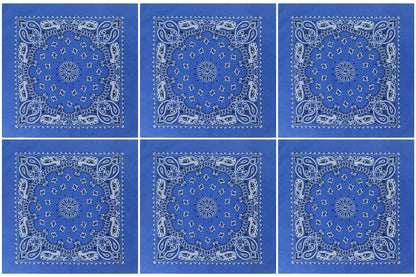 Trainmen Paisley 27" Jumbo Military Bandana Head Scarf Do-rag 100% Cotton Bandanna Face Cover 6-Pack