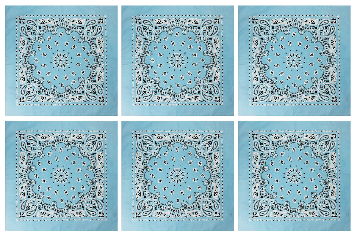 Trainmen Paisley 27" Jumbo Military Bandana Head Scarf Do-rag 100% Cotton Bandanna Face Cover 6-Pack
