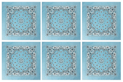 Trainmen Paisley 27" Jumbo Military Bandana Head Scarf Do-rag 100% Cotton Bandanna Face Cover 6-Pack