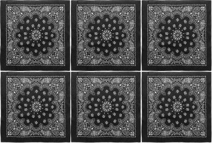 Trainmen Paisley 27" Jumbo Military Bandana Head Scarf Do-rag 100% Cotton Bandanna Face Cover 6-Pack