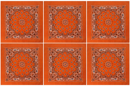 Trainmen Paisley 27" Jumbo Military Bandana Head Scarf Do-rag 100% Cotton Bandanna Face Cover 6-Pack