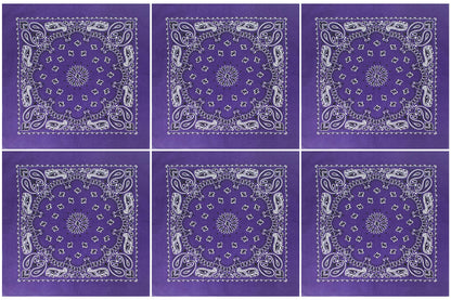 Trainmen Paisley 27" Jumbo Military Bandana Head Scarf Do-rag 100% Cotton Bandanna Face Cover 6-Pack