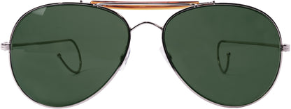 Green Lenses - US Air Force Style Aviator Suglasses with Case