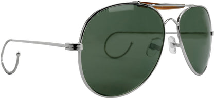 Green Lenses - US Air Force Style Aviator Suglasses with Case