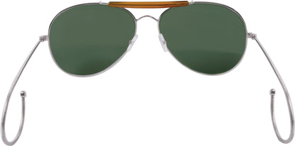 Green Lenses - US Air Force Style Aviator Suglasses with Case