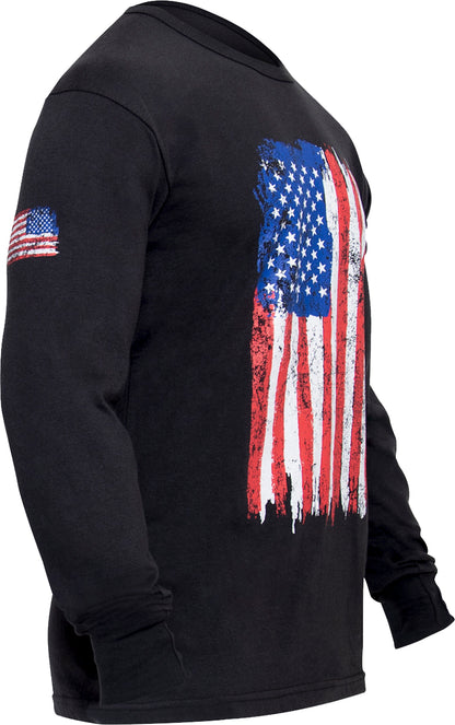 Red/White/Blue - US Flag Long Sleeve T-Shirt