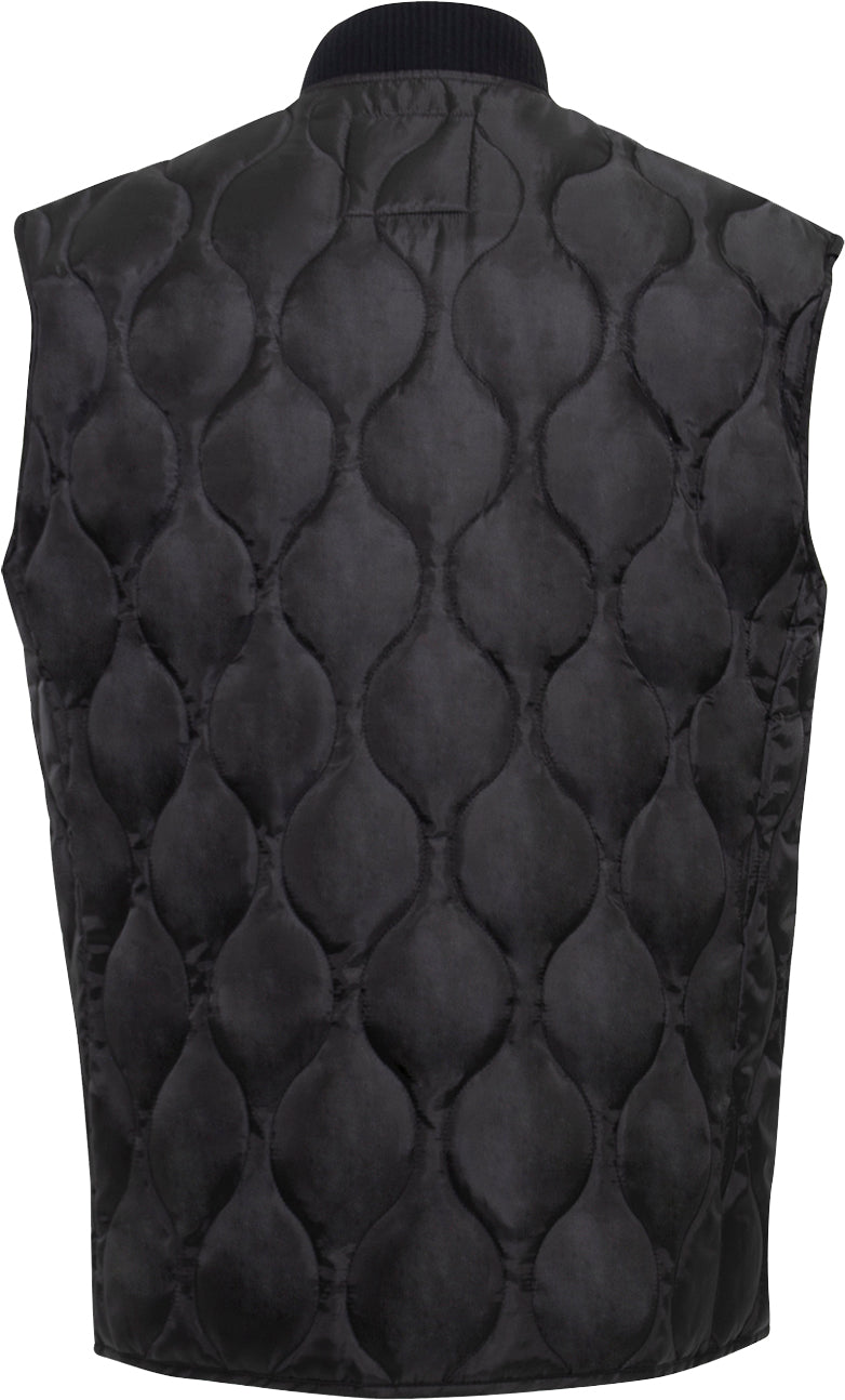 Black - Quilted Woobie Vest - Lightweight Insulated Outdoors Vest - Polyester