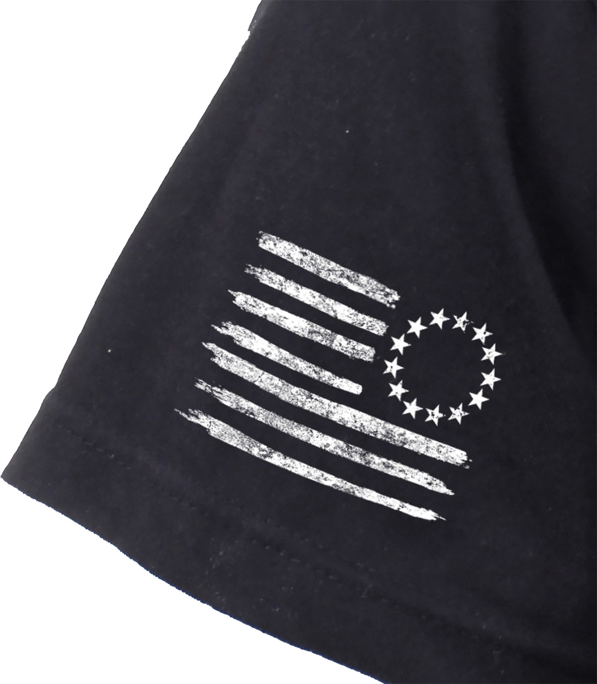 Black - 1776 Betsy Ross Stars Short Sleeve T-Shirt - Poly Cotton - Mens