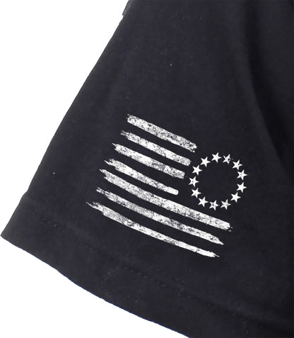 Black - 1776 Betsy Ross Stars Short Sleeve T-Shirt - Poly Cotton - Mens