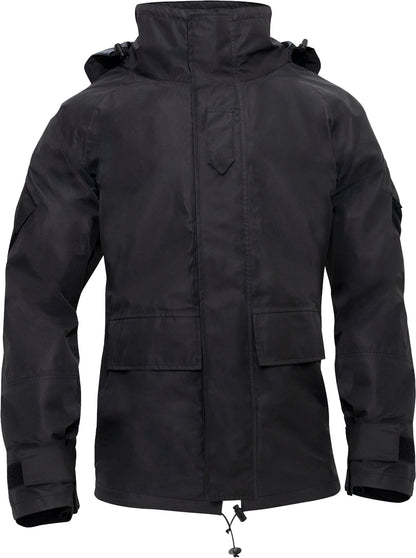 Black - Tactical Hard Shell Waterproof Jacket Military Rain Jacket Breathable Outdoor Shell