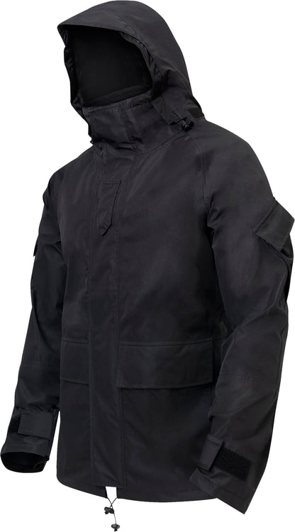 Black - Tactical Hard Shell Waterproof Jacket Military Rain Jacket Breathable Outdoor Shell