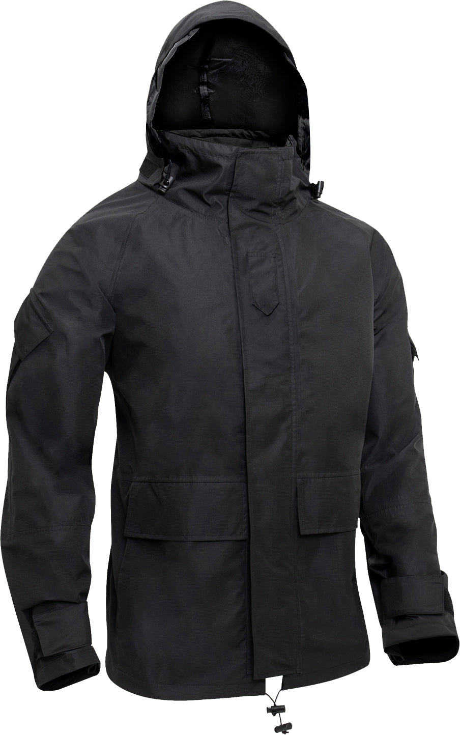 Black - Tactical Hard Shell Waterproof Jacket Military Rain Jacket Breathable Outdoor Shell