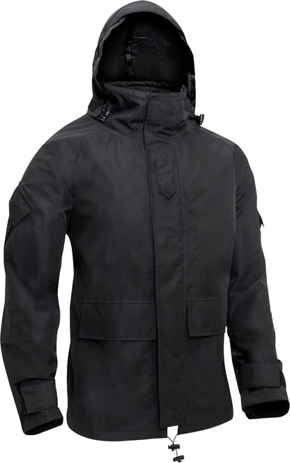 Black - Tactical Hard Shell Waterproof Jacket Military Rain Jacket Breathable Outdoor Shell