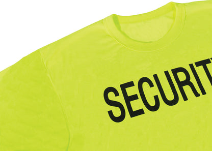 Safety Green 2-Sided Security T-Shirt Comfortable Short Sleeve Shirt