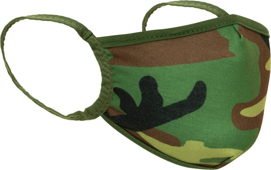 Woodland Camo Camo 3-Layer Polyester Face Mask