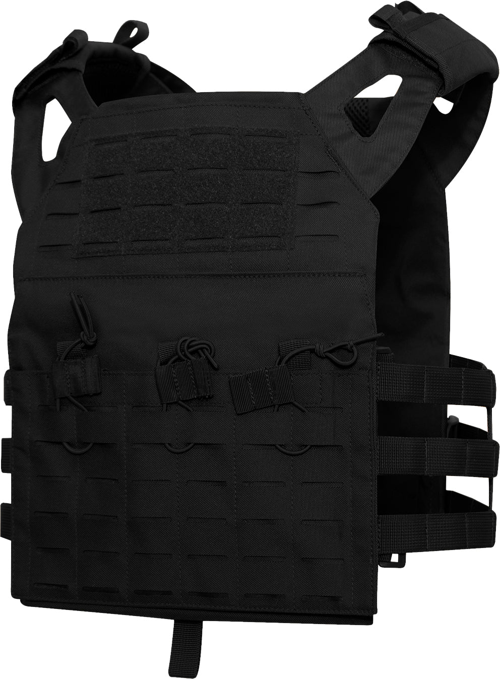Black Laser Cut MOLLE Lightweight Armor Carrier Vest
