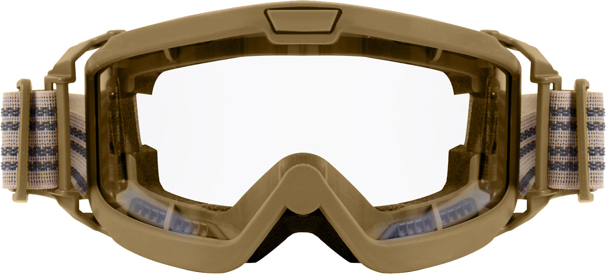 Coyote Brown Smoke & Clear ANSI Ballistic OTG Goggles