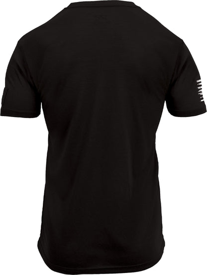 Black - Tactical Patch Loop US Flag T-Shirt, Athletic Fit, Moisture Wicking, Poly