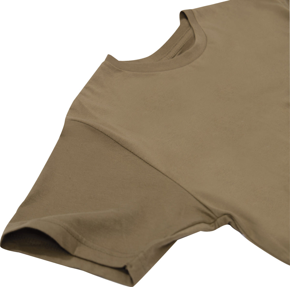 Brown - Athletic Fit Solid Color Tactical Gym T-Shirt, Poly/Cotton