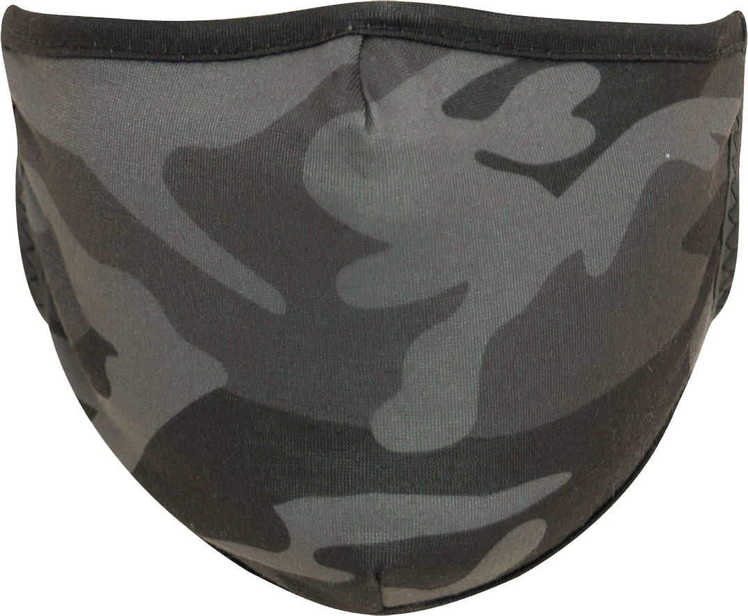 Black Camouflage 3-Layer Polyester Face Mask