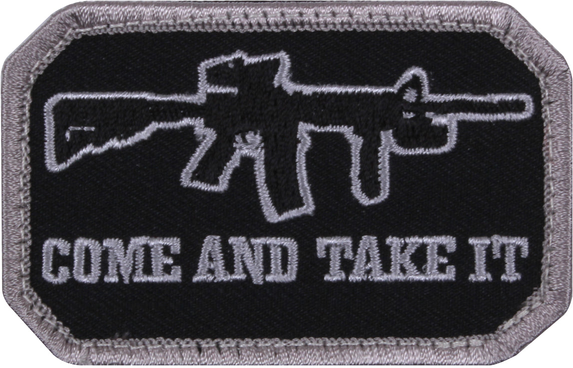 Black - Come and Take It Morale Patch Inches with Hook Back (1 7/8" x 3")