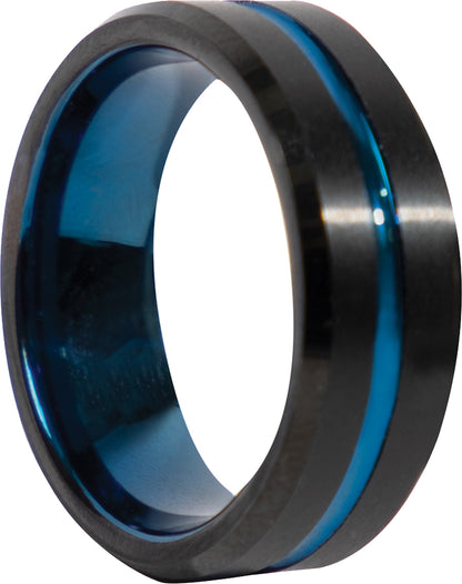 Tungsten Carbide Thin Blue Line Ring
