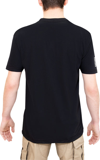 Black - US Space Force Short Sleeve T-Shirt - Poly/Cotton, Athletic Fit