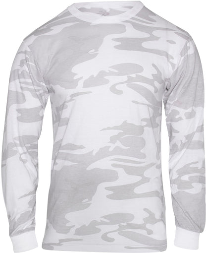 White Camo - Tactical Long Sleeve T-Shirt, Poly/Cotton