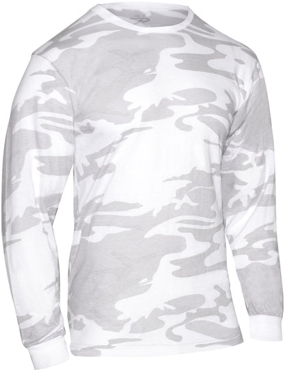 White Camo - Tactical Long Sleeve T-Shirt, Poly/Cotton